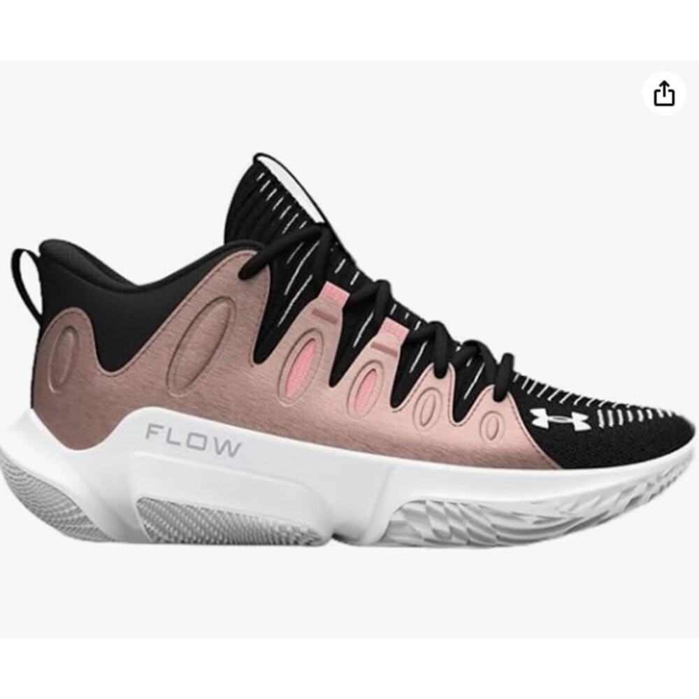 Under Armour Women's Black and Pink Sneakers